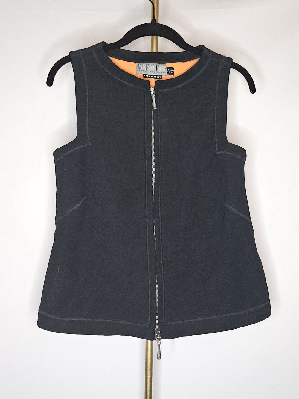 Gianfranco Ferré Vintage Zip Front Vest with Contrast Lining
